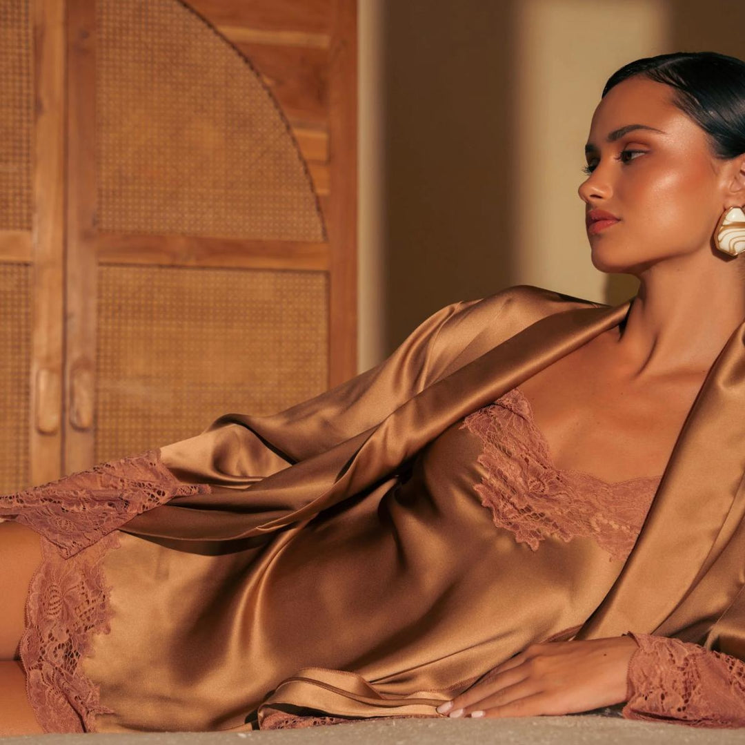 Ginia Silk Lace Chemise GBS301 in Mocha Mousse-Sleepwear-Ginia-Mocha Mousse-XSmall-Anna Bella Fine Lingerie, Reveal Your Most Gorgeous Self!