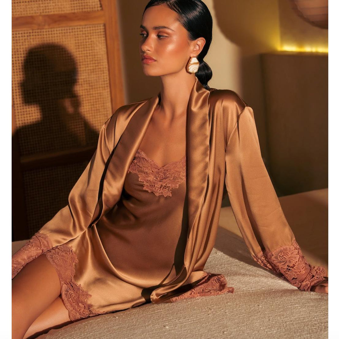 Ginia Silk Lace Chemise GBS301 in Mocha Mousse-Anna Bella Fine Lingerie-Mocha Mousse-XSmall-