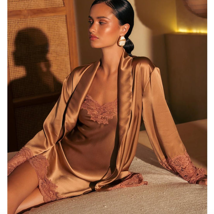 Ginia Silk Lace Chemise GBS301 in Mocha Mousse-Sleepwear-Ginia-Mocha Mousse-XSmall-Anna Bella Fine Lingerie, Reveal Your Most Gorgeous Self!