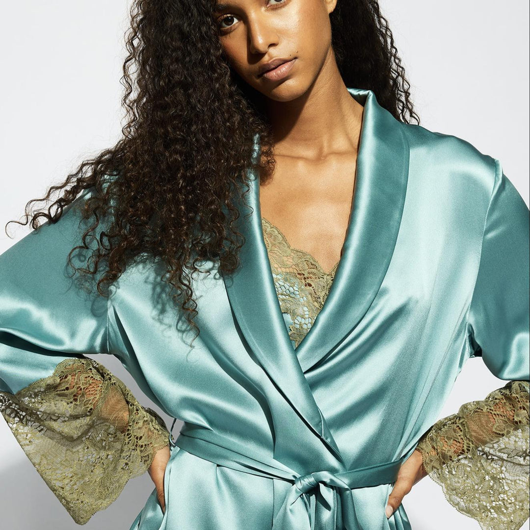 Ginia Silk Lace Robe in River GBS602-Anna Bella Fine Lingerie-River-Small-