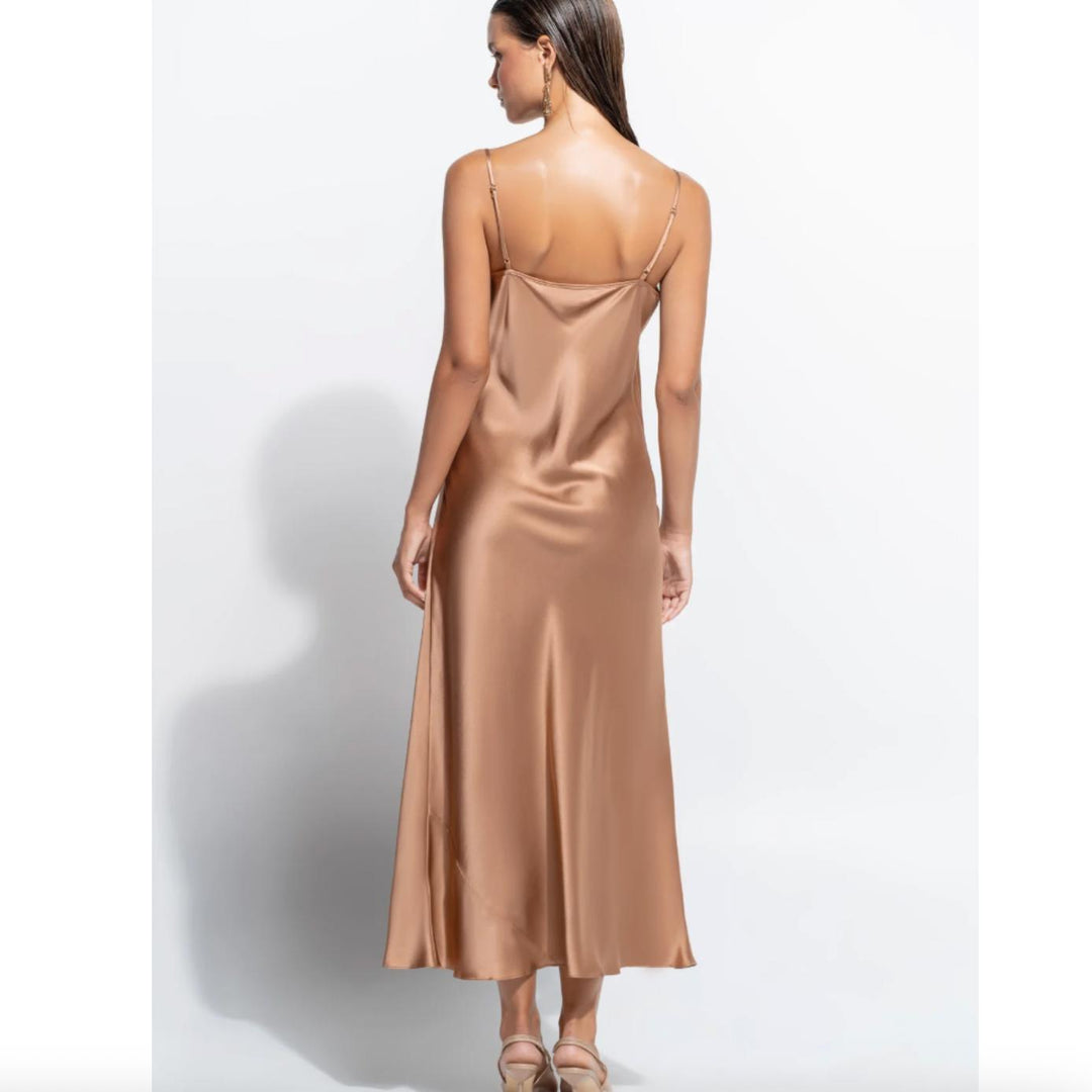 Ginia Silk Lace Slip in Mocha Mousse GBS401-Sleepwear-Ginia-Mocha Mousse-XSmall-Anna Bella Fine Lingerie, Reveal Your Most Gorgeous Self!