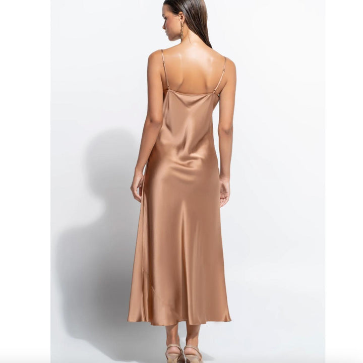 Ginia Silk Lace Slip in Mocha Mousse GBS401-Sleepwear-Ginia-Mocha Mousse-XSmall-Anna Bella Fine Lingerie, Reveal Your Most Gorgeous Self!