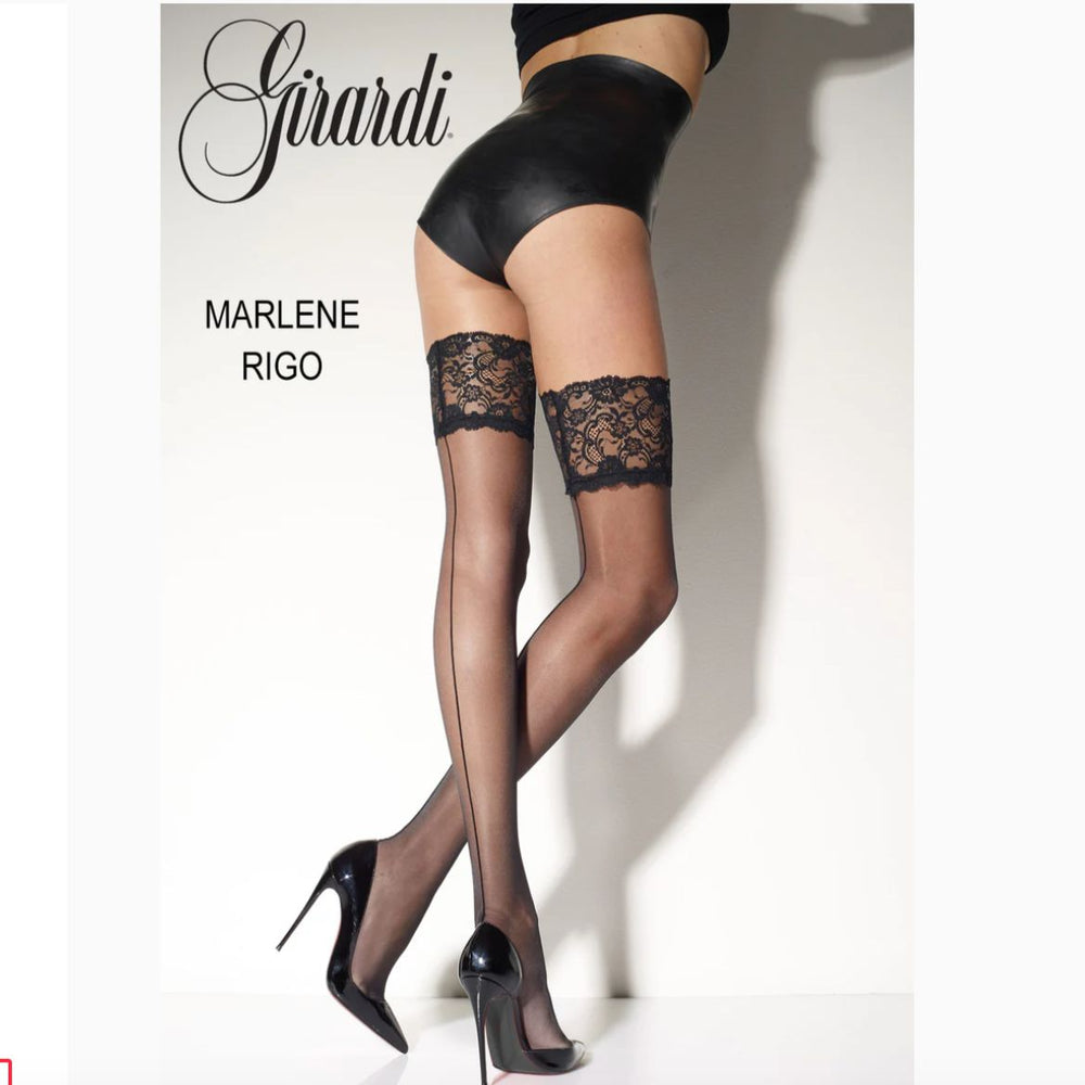 Girardi Marlene Rigo Hold Ups-Hosiery-Girardi-Nero-XSmall-Anna Bella Fine Lingerie, Reveal Your Most Gorgeous Self!