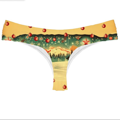 Happy Undies Country Christmas Thong-Anna Bella Fine Lingerie-Merry Christmas-Small-