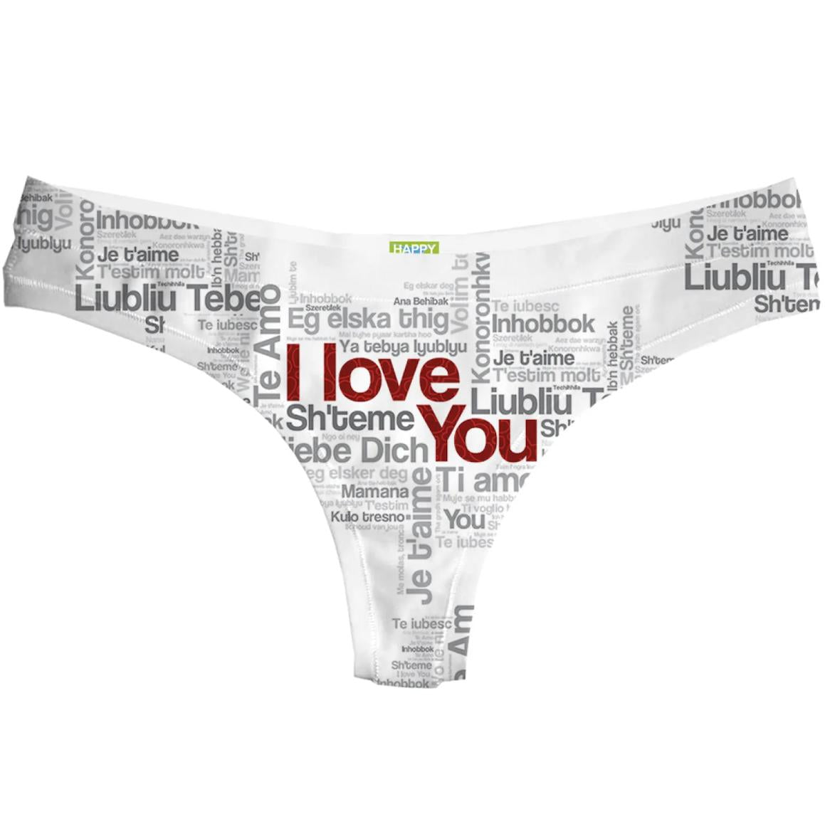 Happy Undies Love You Too Thong-Anna Bella Fine Lingerie-Love You Too-Small-
