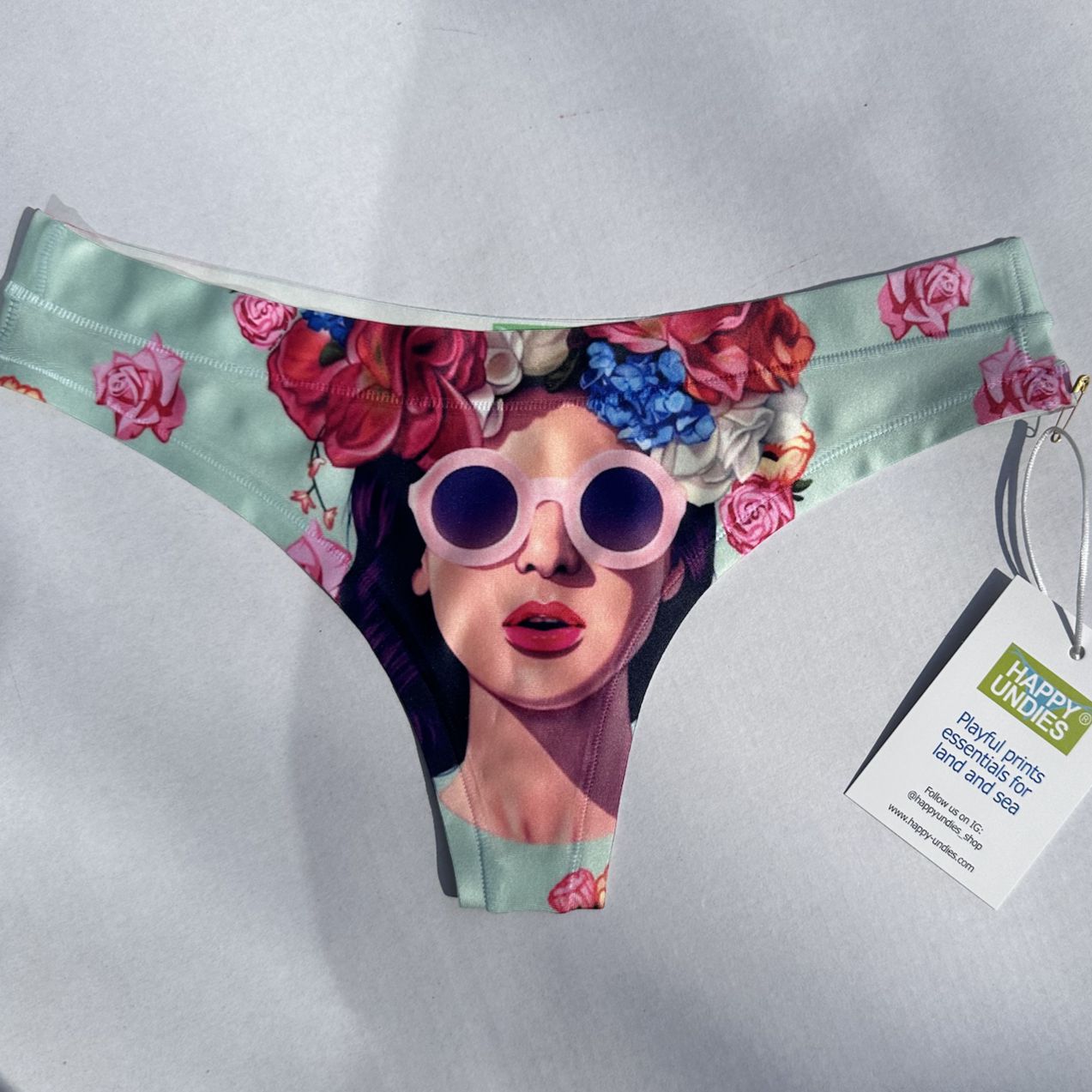 Happy Undies Pink Glasses String-Anna Bella Fine Lingerie-Pink Glasses-XSmall-