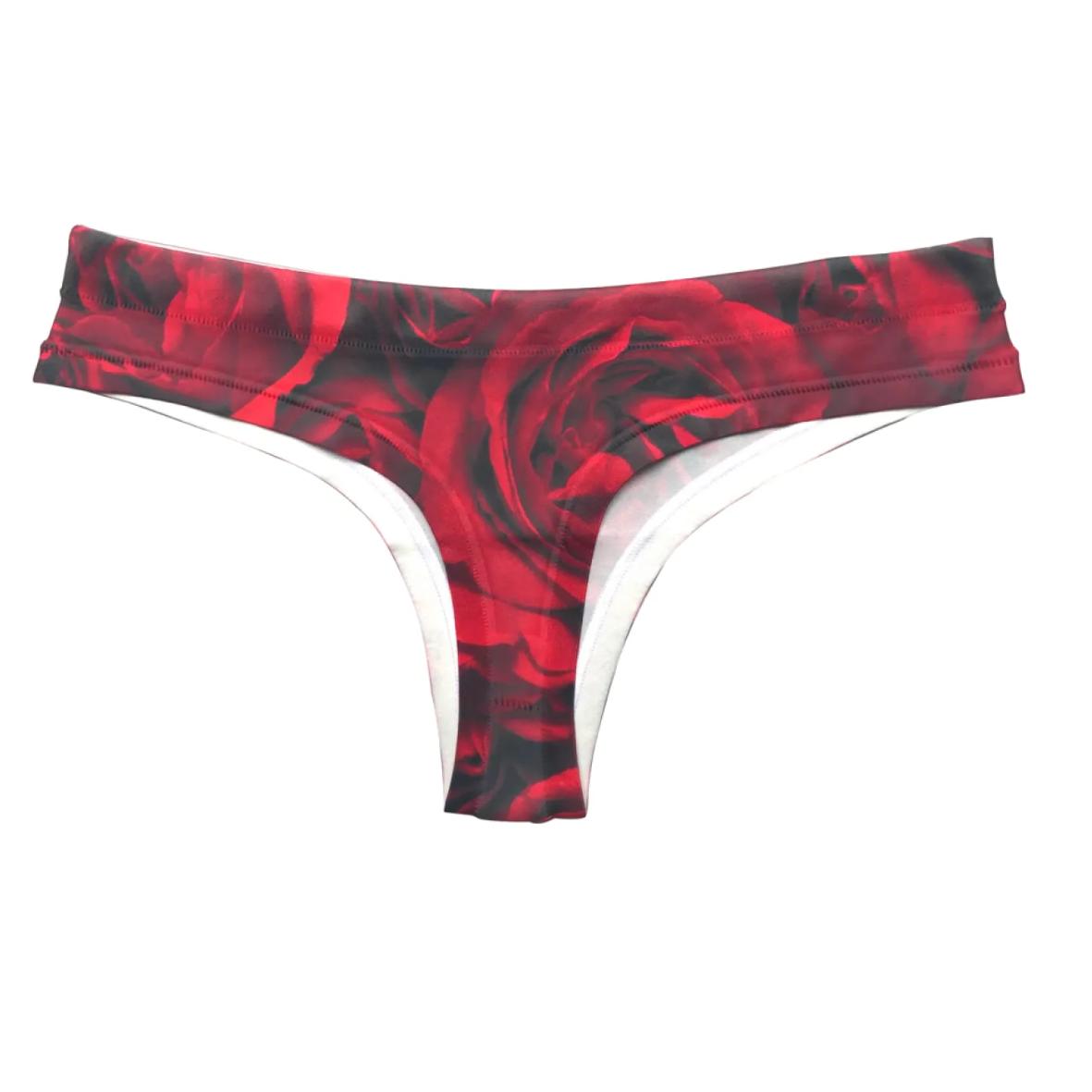Happy Undies Red Velvet Thong-Anna Bella Fine Lingerie-Red Velvet-Small-