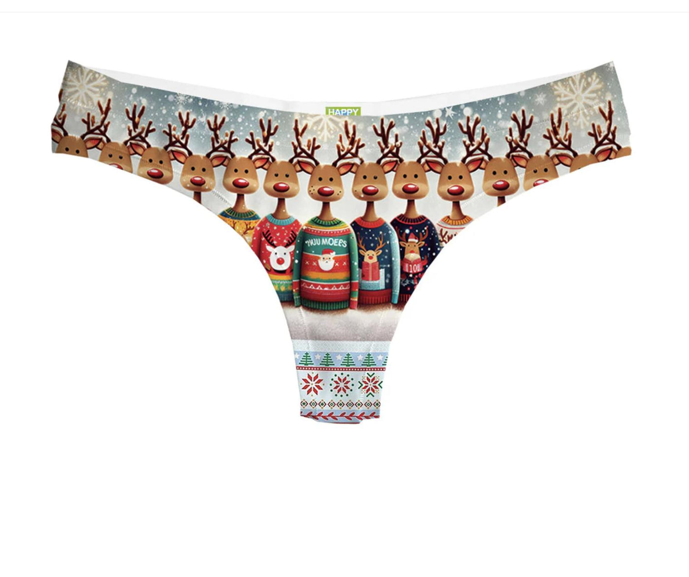 Happy Undies Sleigh Style Thong-Anna Bella Fine Lingerie-Sleigh Style-Small-