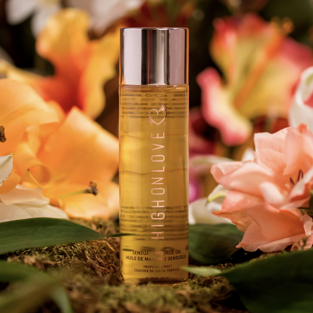 High on Love Sensual Massage Oil in Tropical Sunset HOL-0038-Seductive Accessories-High on Love-Anna Bella Fine Lingerie, Reveal Your Most Gorgeous Self!