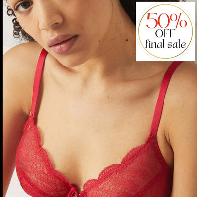 Implicite Frivole Sheer Plunge Bra 26H309-Anna Bella Fine Lingerie-Poppy Red-32-B