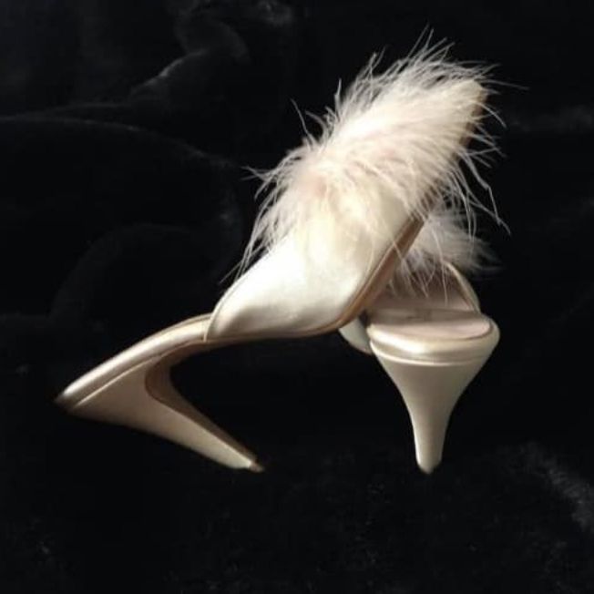 Jaimies Paris Heel Nude Slippers Glamour-Socks & Slippers-Jaimies Paris-Nude-Medium-Anna Bella Fine Lingerie, Reveal Your Most Gorgeous Self!