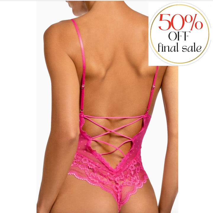 Jonquil Alice Teddy in Hot Pink AIC097-Bodysuit-Jonquil in Bloom-Hot Pink-XSmall-Anna Bella Fine Lingerie, Reveal Your Most Gorgeous Self!