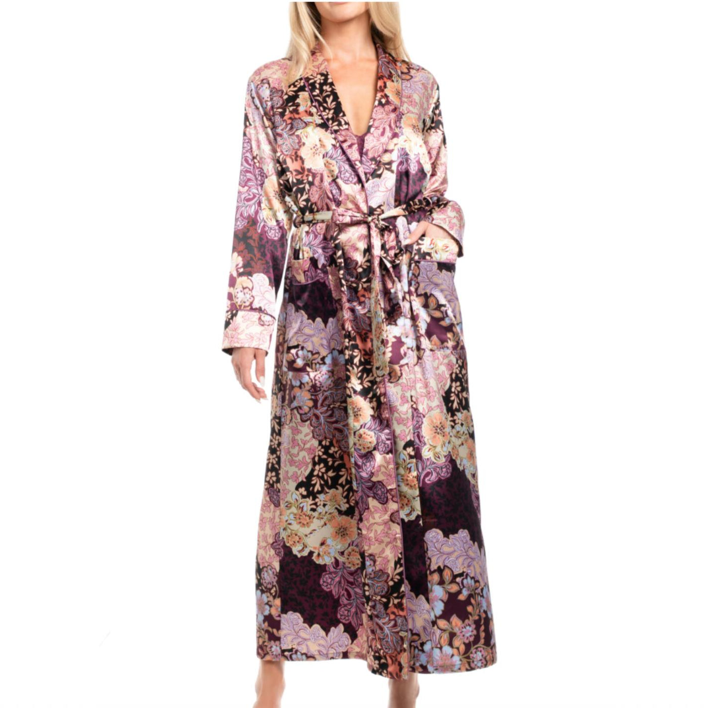 Jonquil Anna Long Robe ANZ135-Anna Bella Fine Lingerie-Plum-XSmall/Small-
