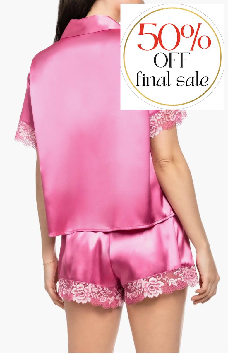 Jonquil Annalee Shorty Set AEA041-Loungewear-Jonquil in Bloom-Rose Orchidee-XSmall-Anna Bella Fine Lingerie, Reveal Your Most Gorgeous Self!