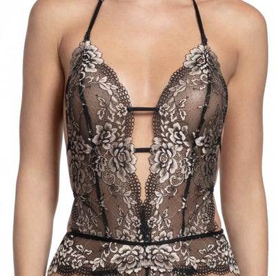 Jonquil Aviva Teddy in Black/Gold AVV094-Robes-Jonquil in Bloom-Black/Gold-XSmall-Anna Bella Fine Lingerie, Reveal Your Most Gorgeous Self!