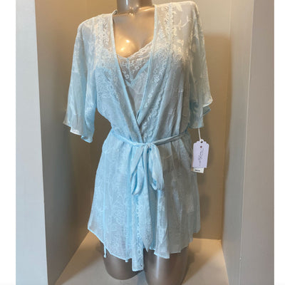 Jonquil Bliss Wrap BIL030 in Cloud Blue-Robes-Jonquil in Bloom-Aqua-XSmall/Small-Anna Bella Fine Lingerie, Reveal Your Most Gorgeous Self!