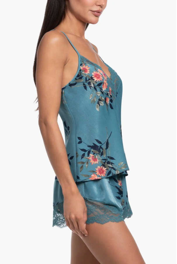 Jonquil Carlie Cami Short Set CRZ240 in Caribbean Blue-Sleepwear-Jonquil in Bloom-Caribbean Blue-XSmall-Anna Bella Fine Lingerie, Reveal Your Most Gorgeous Self!
