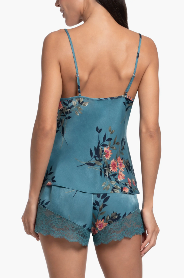 Jonquil Carlie Cami Short Set CRZ240 in Caribbean Blue-Sleepwear-Jonquil in Bloom-Caribbean Blue-XSmall-Anna Bella Fine Lingerie, Reveal Your Most Gorgeous Self!