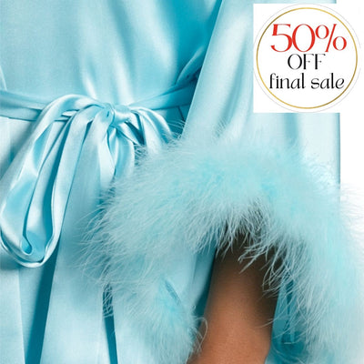 Jonquil Casablanca Wrap CBC031 in Pale Aqua-Robes-Jonquil in Bloom-Pale Aqua-XSmall/Small-Anna Bella Fine Lingerie, Reveal Your Most Gorgeous Self!