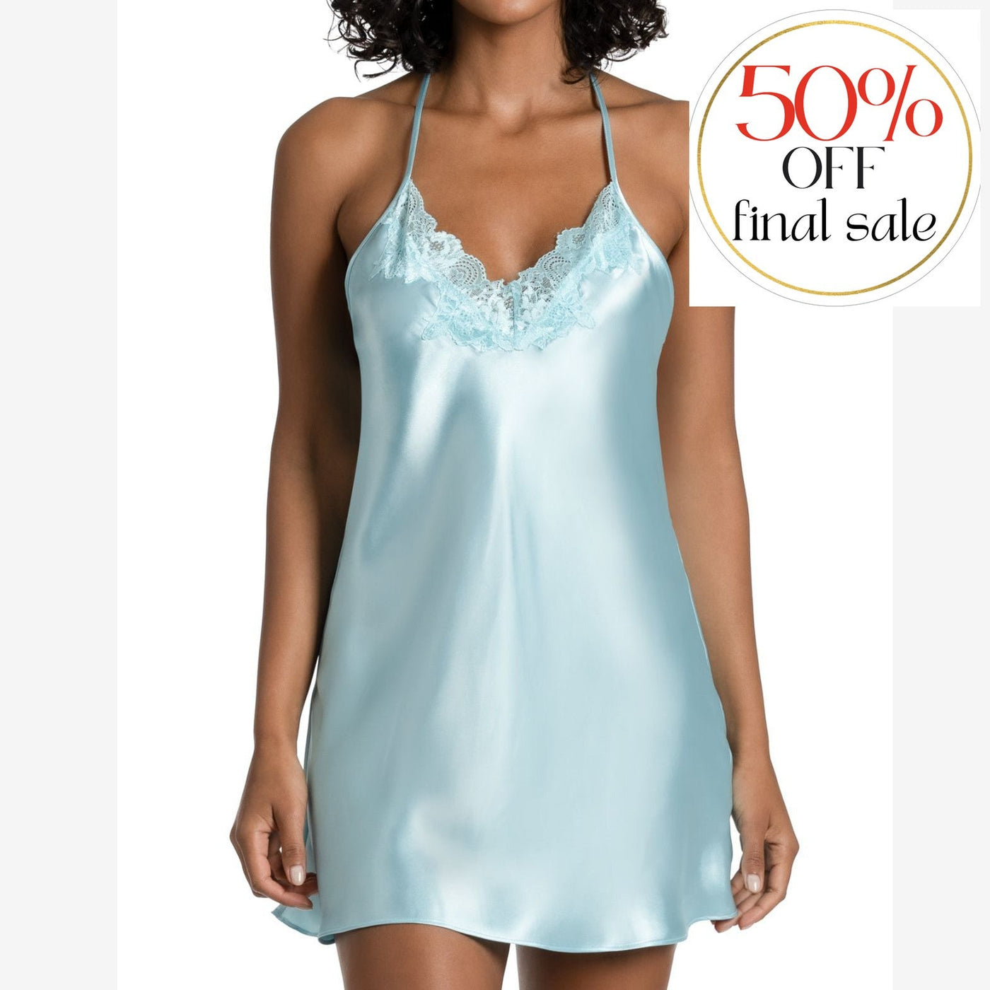 Jonquil Casablance Chemise CBC010 in Pale Aqua-Loungewear-Jonquil in Bloom-Pale Aqua-XSmall-Anna Bella Fine Lingerie, Reveal Your Most Gorgeous Self!