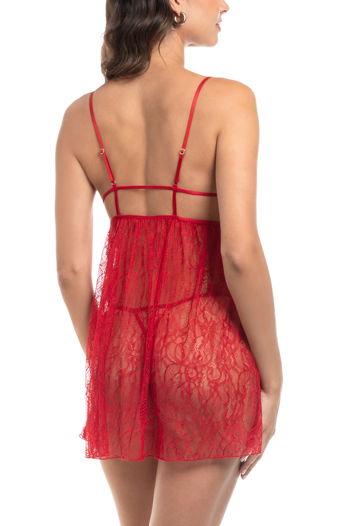 Jonquil Cassie Babydoll in Bright Red CSZ081-Sleepwear-Jonquil in Bloom-Bright Red-XSmall-Anna Bella Fine Lingerie, Reveal Your Most Gorgeous Self!