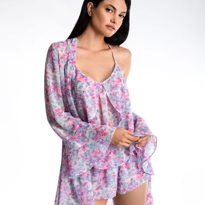 Jonquil Cecilia Cami Short Set CEC140-Loungewear-Jonquil in Bloom-Pink Floral-XSmall-Anna Bella Fine Lingerie, Reveal Your Most Gorgeous Self!