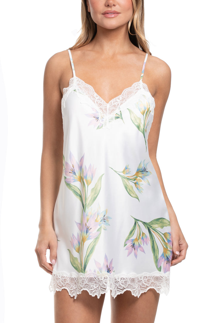 Jonquil Elyse Chemise in Ivory Print EYE110-Sleepwear-Jonquil in Bloom-Ivory Print-XSmall-Anna Bella Fine Lingerie, Reveal Your Most Gorgeous Self!
