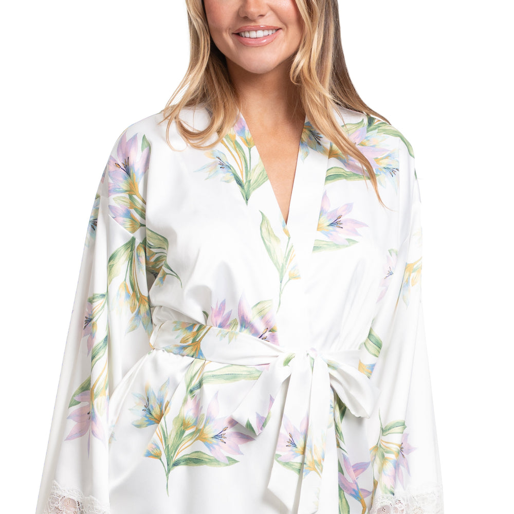 Jonquil Elyse Wrap in Ivory Print EYE130-Robes-Jonquil in Bloom-Ivory Print-XSmall/Small-Anna Bella Fine Lingerie, Reveal Your Most Gorgeous Self!