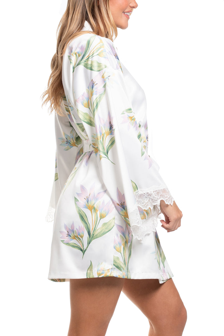 Jonquil Elyse Wrap in Ivory Print EYE130-Robes-Jonquil in Bloom-Ivory Print-XSmall/Small-Anna Bella Fine Lingerie, Reveal Your Most Gorgeous Self!