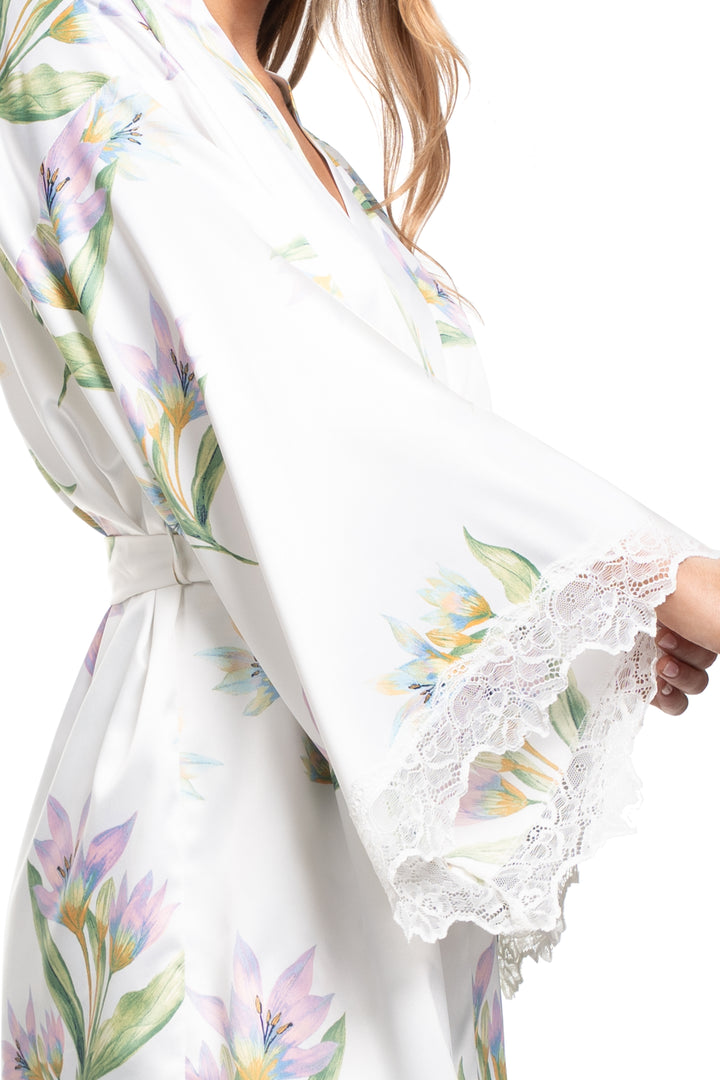 Jonquil Elyse Wrap in Ivory Print EYE130-Robes-Jonquil in Bloom-Ivory Print-XSmall/Small-Anna Bella Fine Lingerie, Reveal Your Most Gorgeous Self!