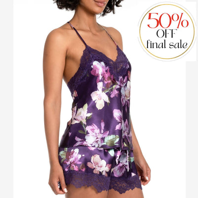 Jonquil Giovanna Cami Short Set GIV140 in Deep Purple-Loungewear-Jonquil in Bloom-Deep Purple-XSmall-Anna Bella Fine Lingerie, Reveal Your Most Gorgeous Self!