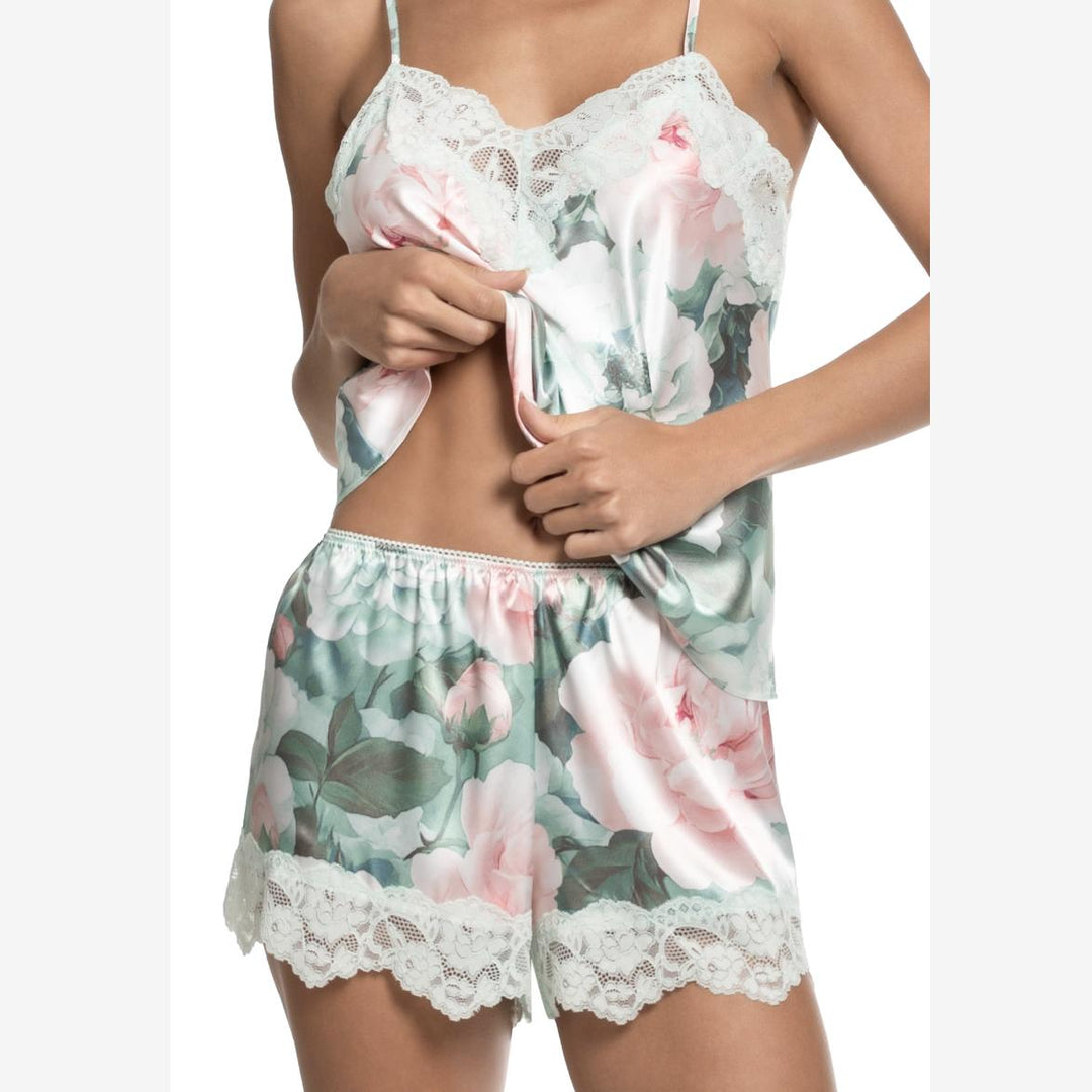 Jonquil Gracie Cami Short Set GEC140 in Jade Frost-Sleepwear-Jonquil in Bloom-Jade Frost-XSmall-Anna Bella Fine Lingerie, Reveal Your Most Gorgeous Self!