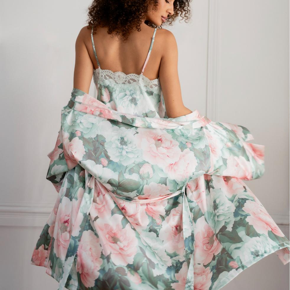 Jonquil Gracie Wrap GEC130 in Jade Frost-Robes-Jonquil in Bloom-Jade Frost-XSmall/Small-Anna Bella Fine Lingerie, Reveal Your Most Gorgeous Self!
