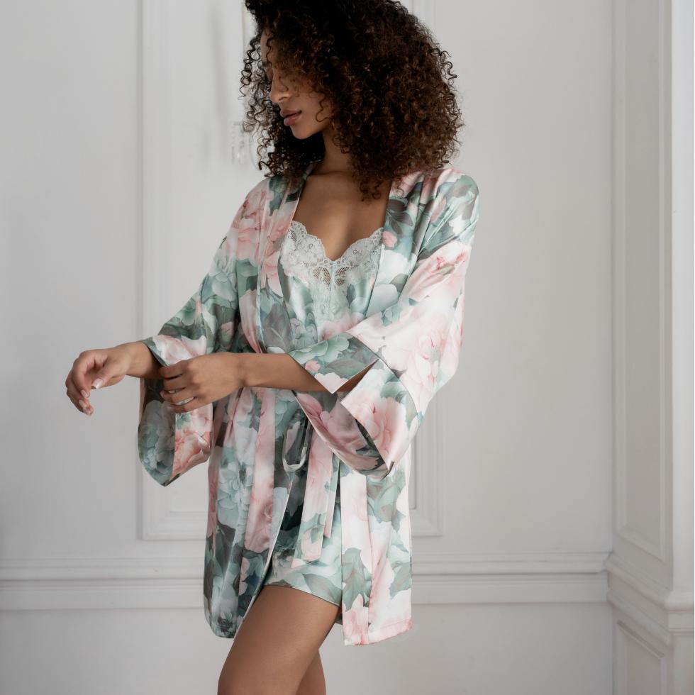 Jonquil Gracie Wrap GEC130 in Jade Frost-Robes-Jonquil in Bloom-Jade Frost-XSmall/Small-Anna Bella Fine Lingerie, Reveal Your Most Gorgeous Self!