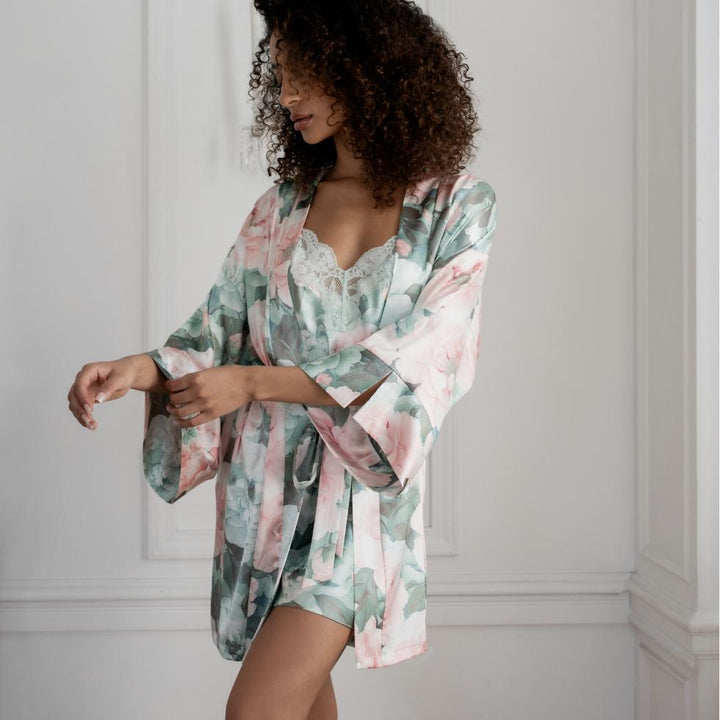 Jonquil Gracie Wrap GEC130 in Jade Frost-Robes-Jonquil in Bloom-Jade Frost-XSmall/Small-Anna Bella Fine Lingerie, Reveal Your Most Gorgeous Self!