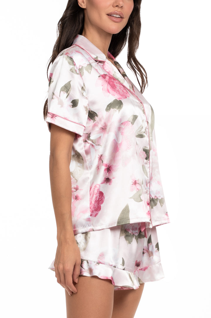 Jonquil Jovie Short Pajama Set JOV141-Sleepwear-Jonquil in Bloom-Rosewater-XSmall-Anna Bella Fine Lingerie, Reveal Your Most Gorgeous Self!