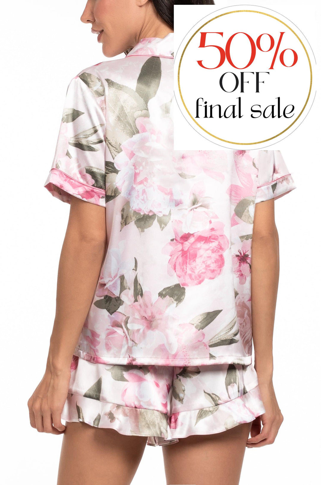 Jonquil Jovie Short Pajama Set JOV141-Sleepwear-Jonquil in Bloom-Rosewater-XSmall-Anna Bella Fine Lingerie, Reveal Your Most Gorgeous Self!