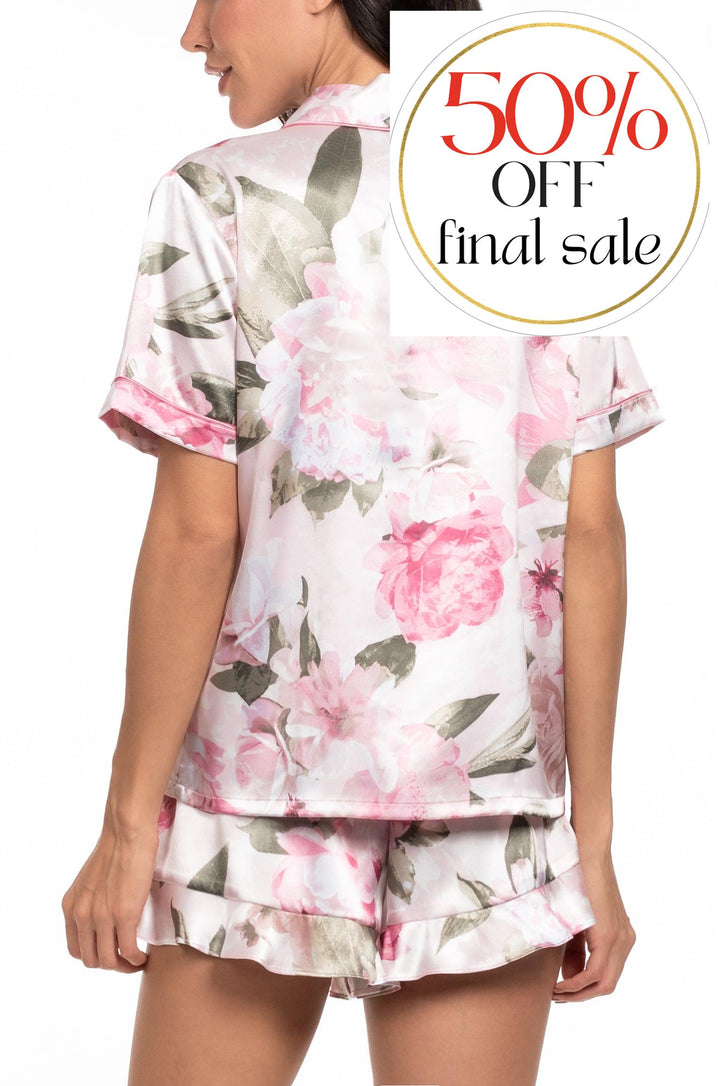 Jonquil Jovie Short Pajama Set JOV141-Sleepwear-Jonquil in Bloom-Rosewater-XSmall-Anna Bella Fine Lingerie, Reveal Your Most Gorgeous Self!