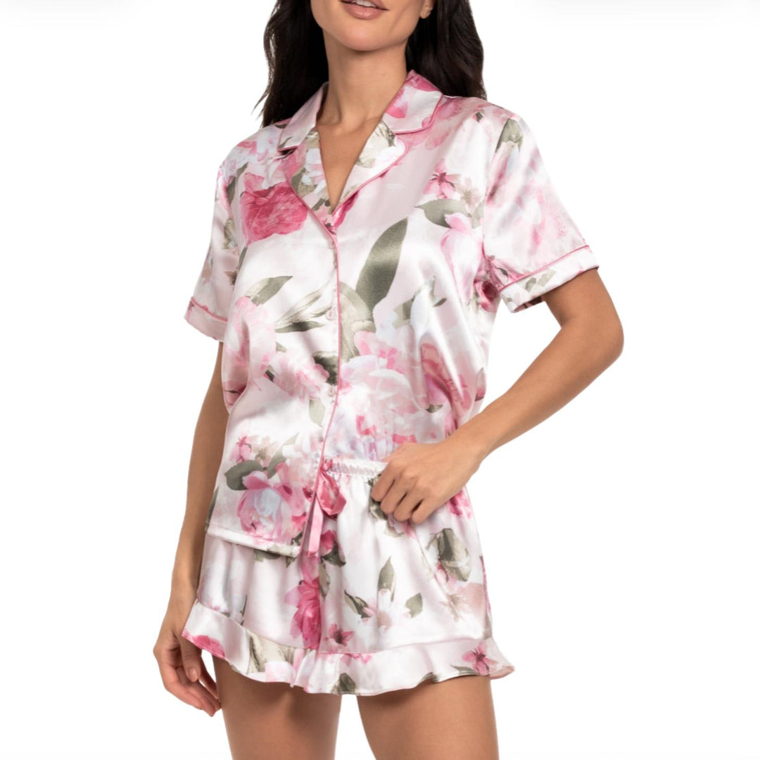 Jonquil Jovie Short Pajama Set JOV141-Sleepwear-Jonquil in Bloom-Rosewater-XSmall-Anna Bella Fine Lingerie, Reveal Your Most Gorgeous Self!