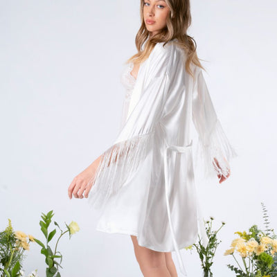 Jonquil Juliet Fringe Wrap JUE031 in Ivory-Robes-Jonquil in Bloom-Ivory-XSmall/Small-Anna Bella Fine Lingerie, Reveal Your Most Gorgeous Self!