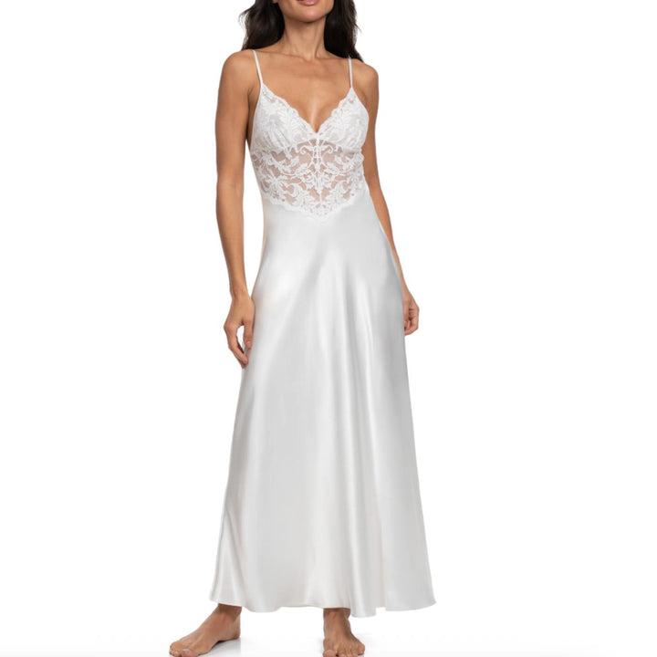 Jonquil Lorena Long Gown in Ivory LRE020-Sleepwear-Jonquil in Bloom-Ivory-XSmall-Anna Bella Fine Lingerie, Reveal Your Most Gorgeous Self!