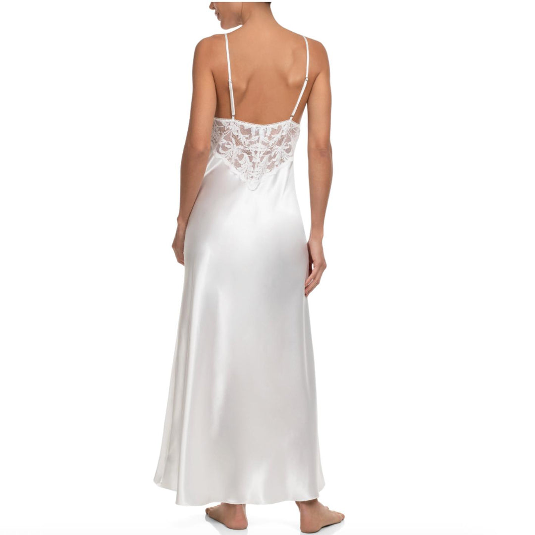 Jonquil Lorena Long Gown in Ivory LRE020-Sleepwear-Jonquil in Bloom-Ivory-XSmall-Anna Bella Fine Lingerie, Reveal Your Most Gorgeous Self!