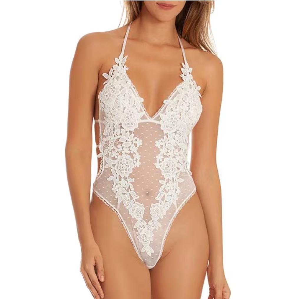 Jonquil Magnolia Lace Teddy in Ivory MGA097-Bodysuit-Jonquil in Bloom-Ivory-XSmall-Anna Bella Fine Lingerie, Reveal Your Most Gorgeous Self!