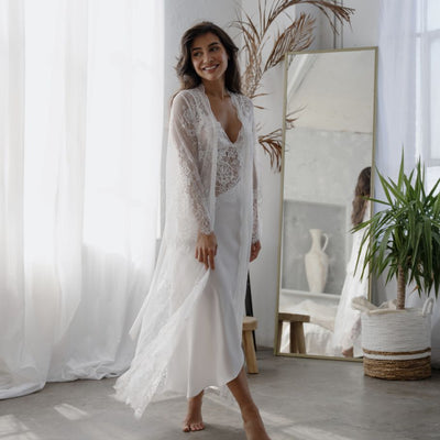 Jonquil Marry Me Gown MRM020 in Ivory-Loungewear-Jonquil in Bloom-Ivory-XSmall-Anna Bella Fine Lingerie, Reveal Your Most Gorgeous Self!