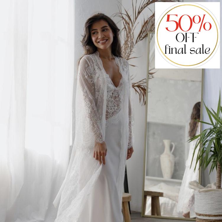 Jonquil Marry Me Gown MRM021 in Ivory-Loungewear-Jonquil in Bloom-Ivory-XSmall-Anna Bella Fine Lingerie, Reveal Your Most Gorgeous Self!
