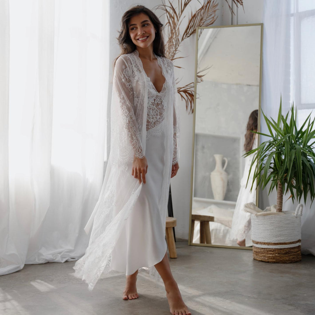 Jonquil Marry Me Robe MRM035 in Ivory-Robes-Jonquil in Bloom-Ivory-XSmall/Small-Anna Bella Fine Lingerie, Reveal Your Most Gorgeous Self!