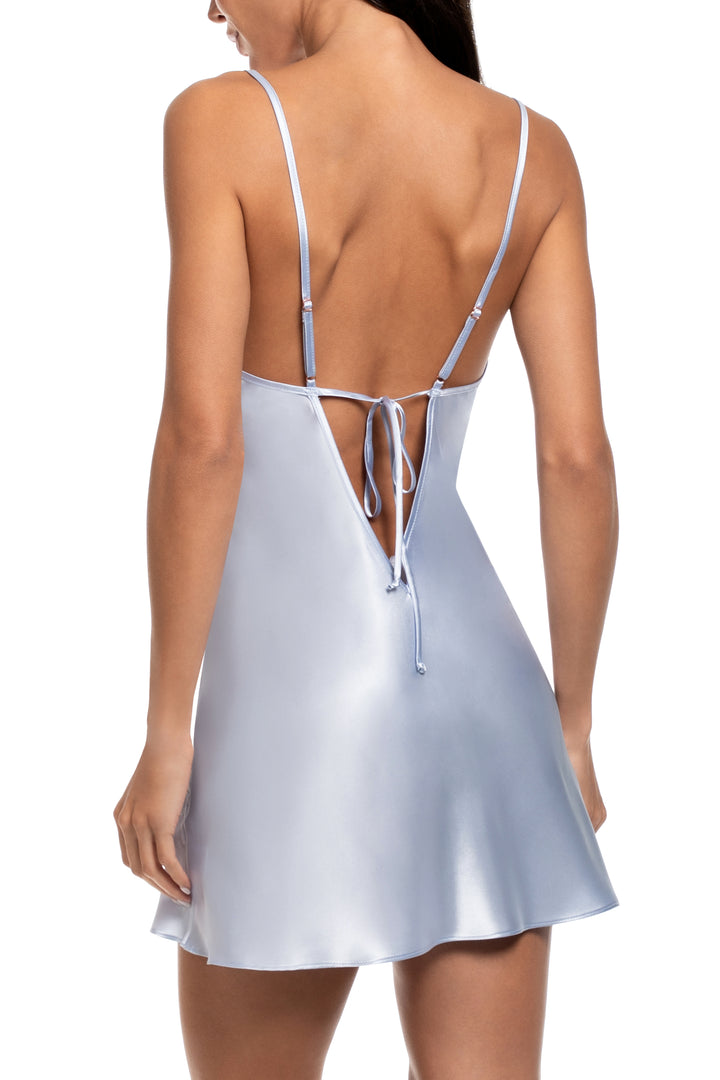 Jonquil Mina Chemise in Thistle Blue MNJ010-Sleepwear-Jonquil in Bloom-Thistle Blue-XSmall-Anna Bella Fine Lingerie, Reveal Your Most Gorgeous Self!