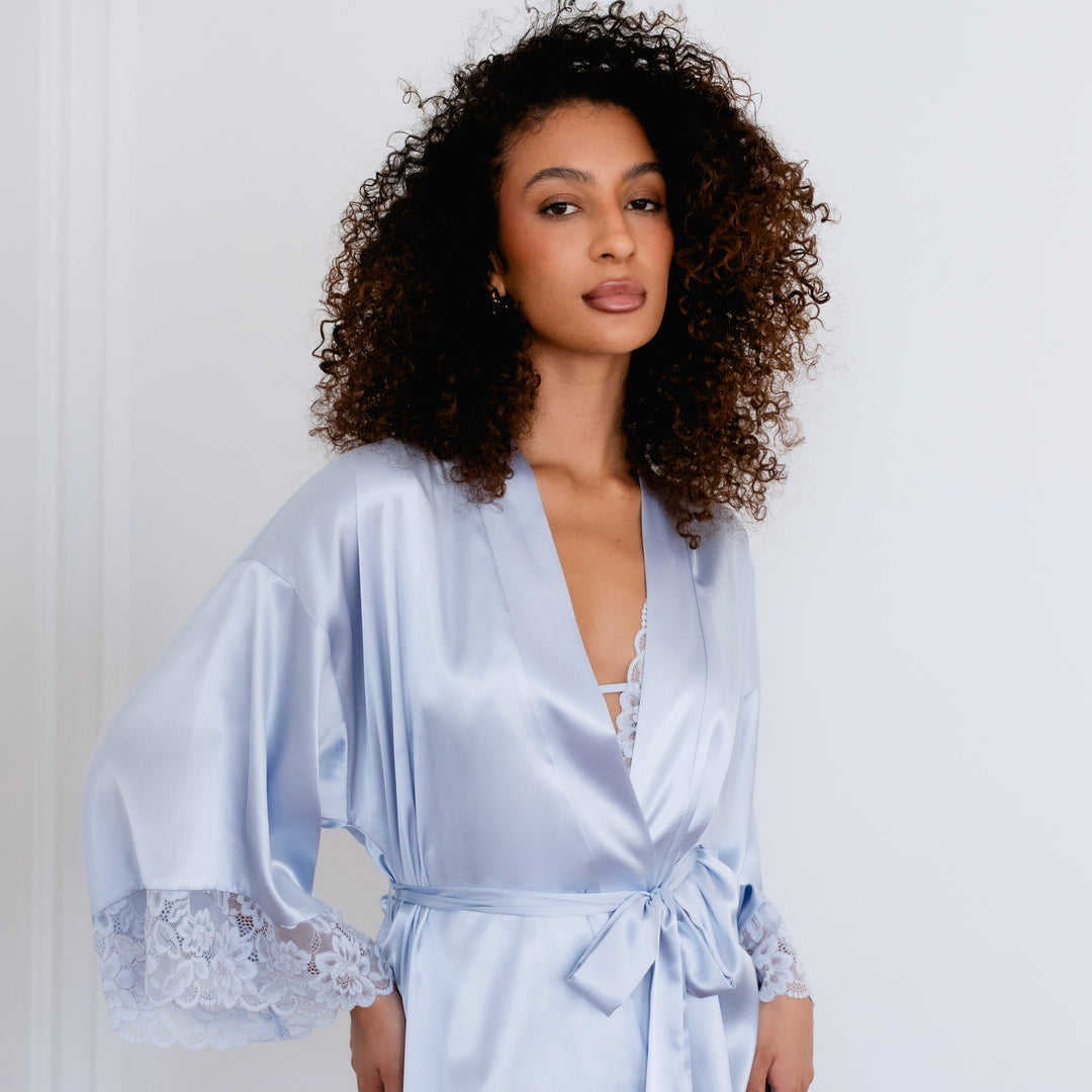 Jonquil Mina Wrap in Thistle Blue MNJ030-Robes-Jonquil in Bloom-Thistle Blue-XSmall/Small-Anna Bella Fine Lingerie, Reveal Your Most Gorgeous Self!