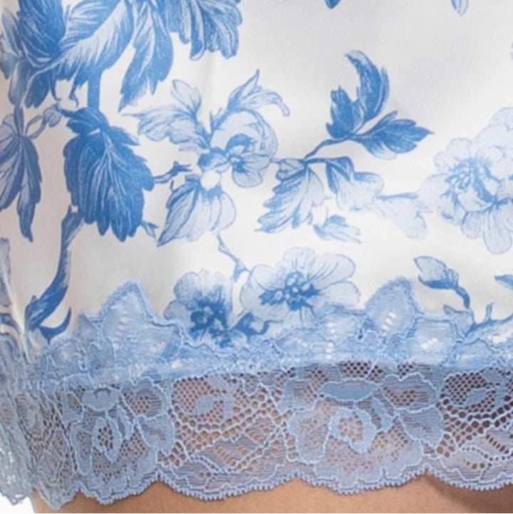 Jonquil Molleigh Chemise MOH110-Sleepwear-Jonquil in Bloom-Ivory Blue Print-XSmall-Anna Bella Fine Lingerie, Reveal Your Most Gorgeous Self!