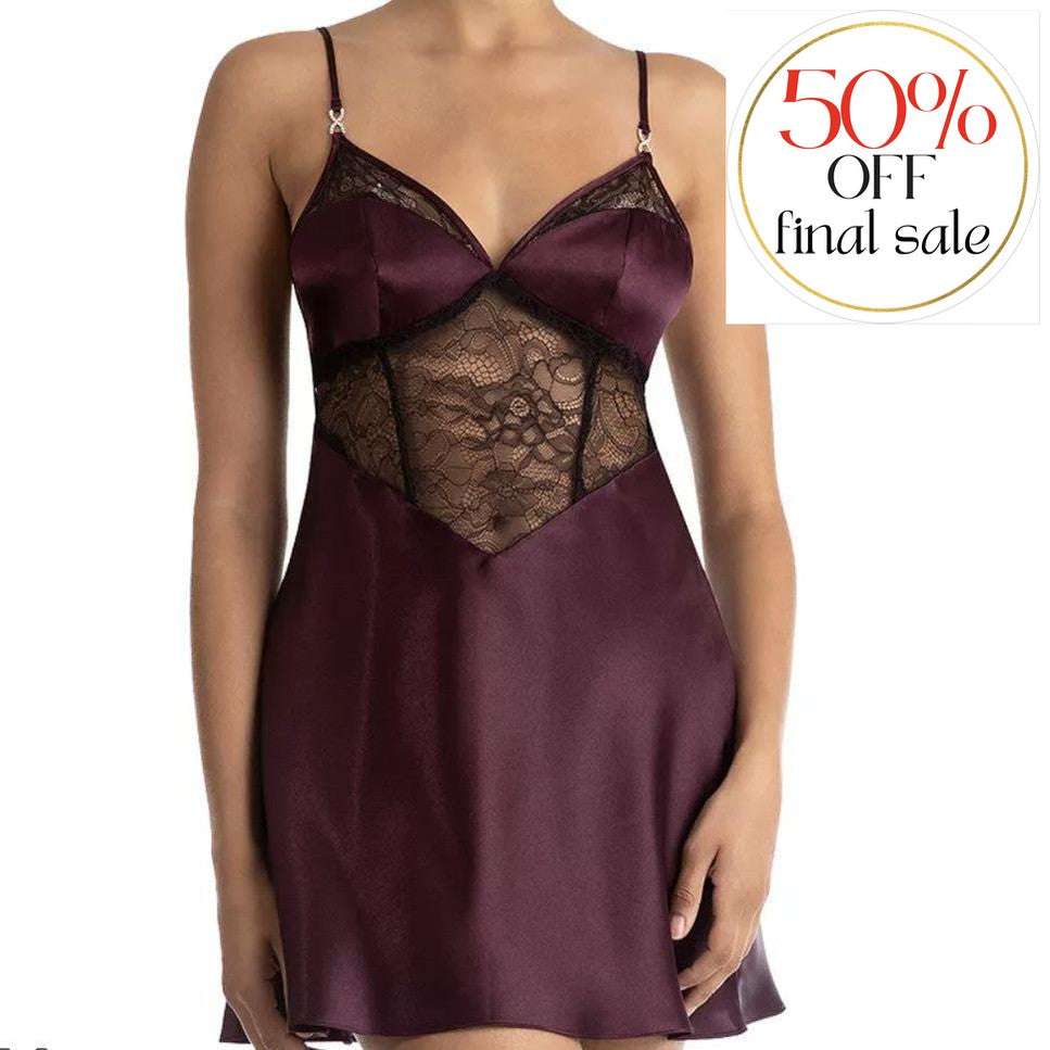 Jonquil Noelle Chemise in Plum NLE010-Anna Bella Fine Lingerie-